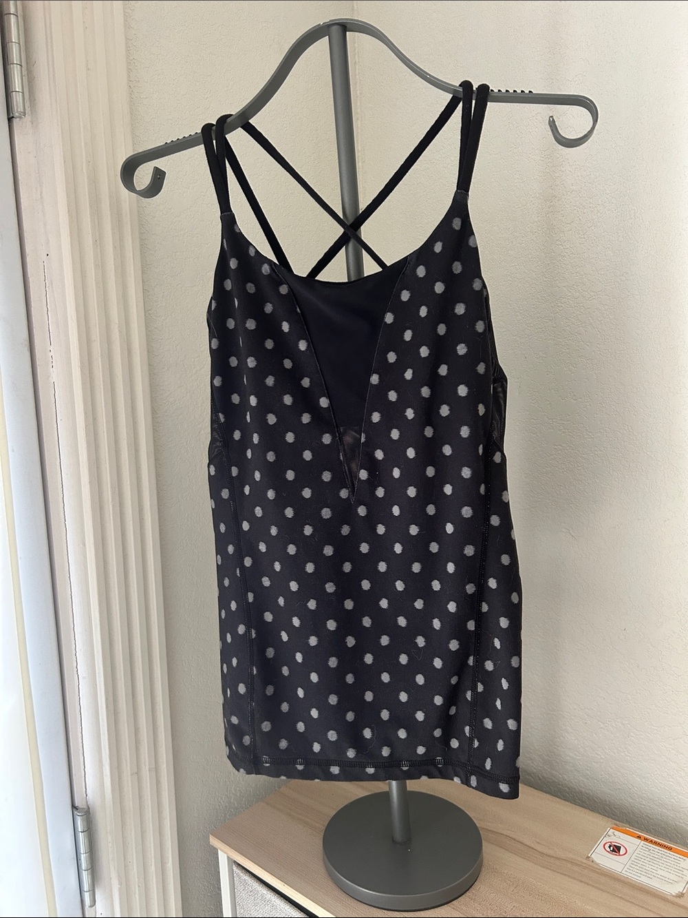 lululemon athletica Black with White Polka Dot Strappy Camisole